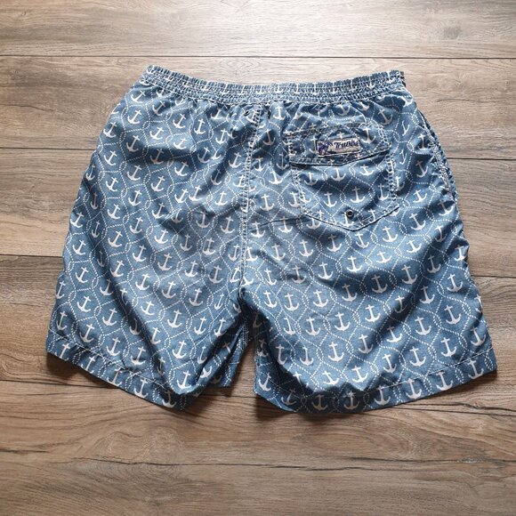 Men Trunks Surf Swim Co Anchor Print Swim XL Drawstring 36 In Waist Mesh Lining - Picture 6 of 7